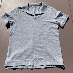 Lands’ End women’s short sleeve polo, gray, S